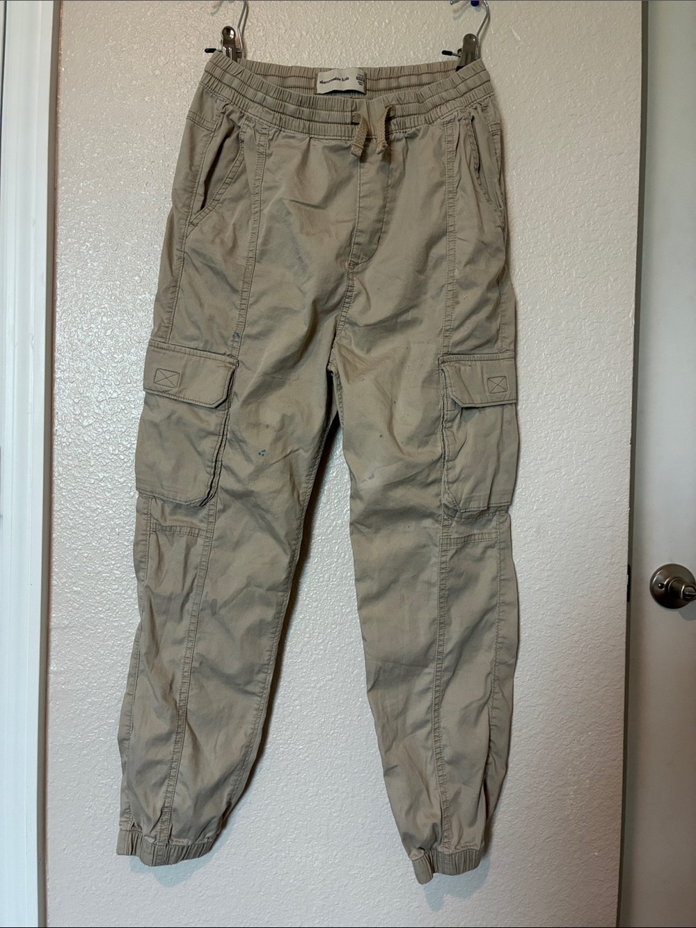 abercrombie kids Tan Cargo Jogger Pants